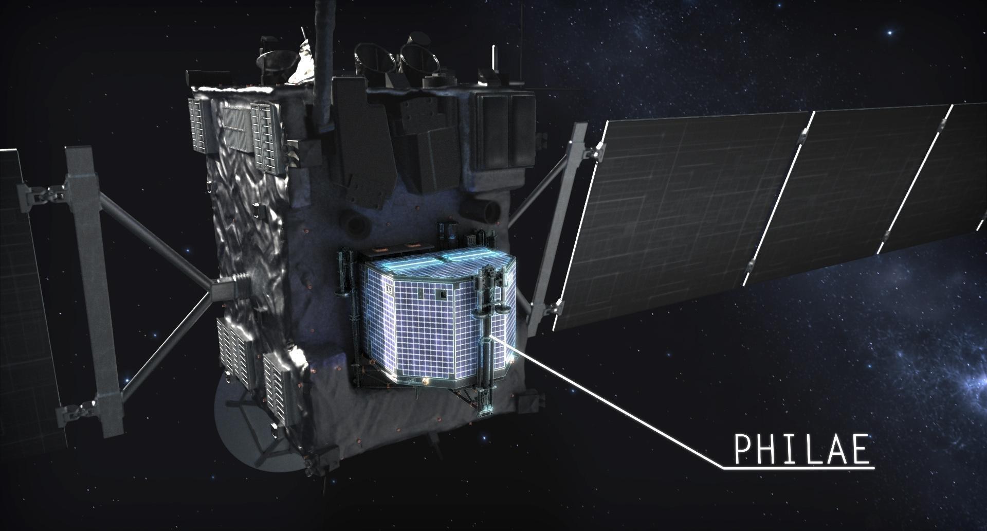 The Philae lander on board the European Rosetta spacecraft