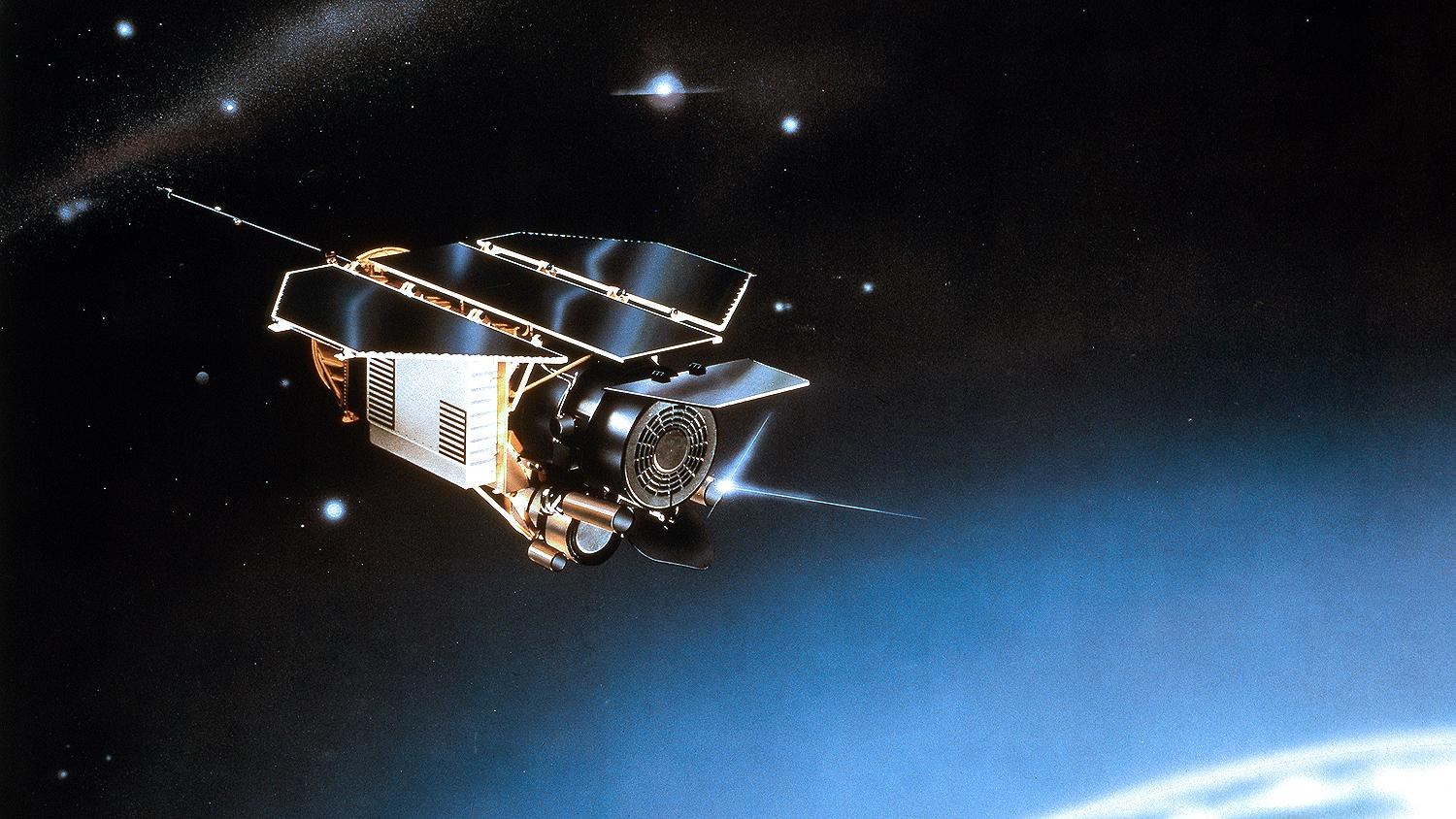 Artist's impression of the ROSAT satellite in space