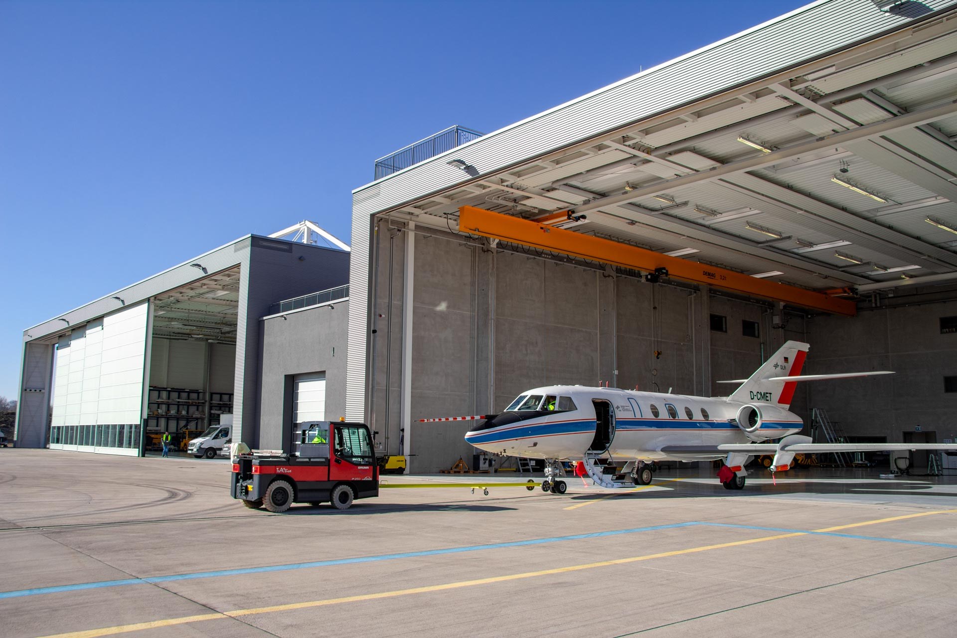 Falcon 20E in the hangar at Oberpfaffenhofen