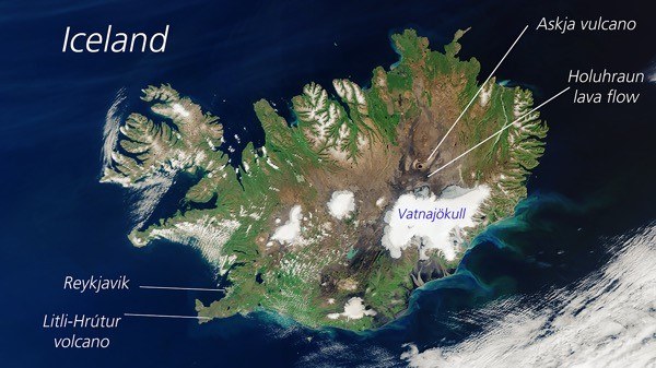 A view of Iceland from space