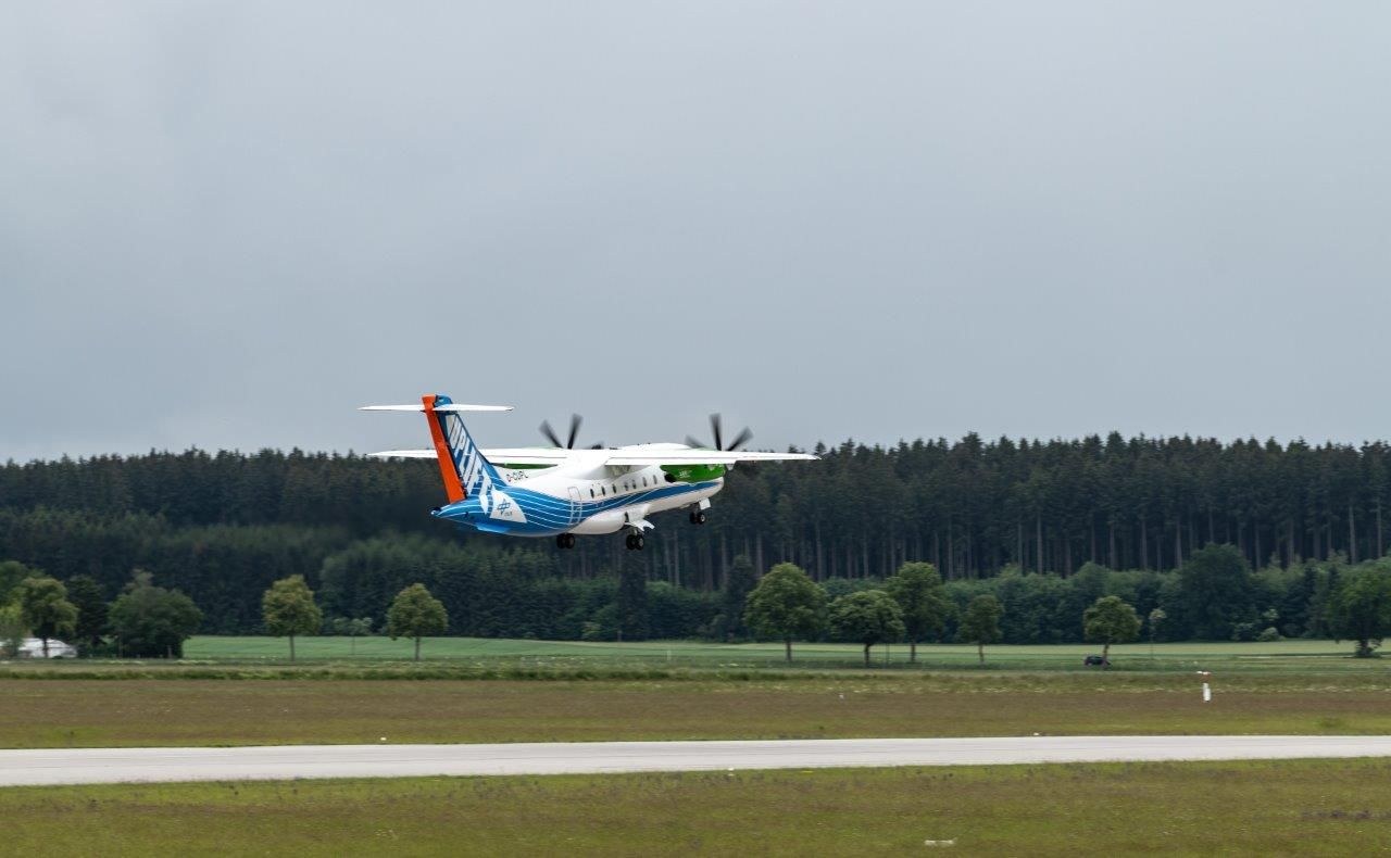 The D328 UpLift flying test laboratory takes off on a test flight