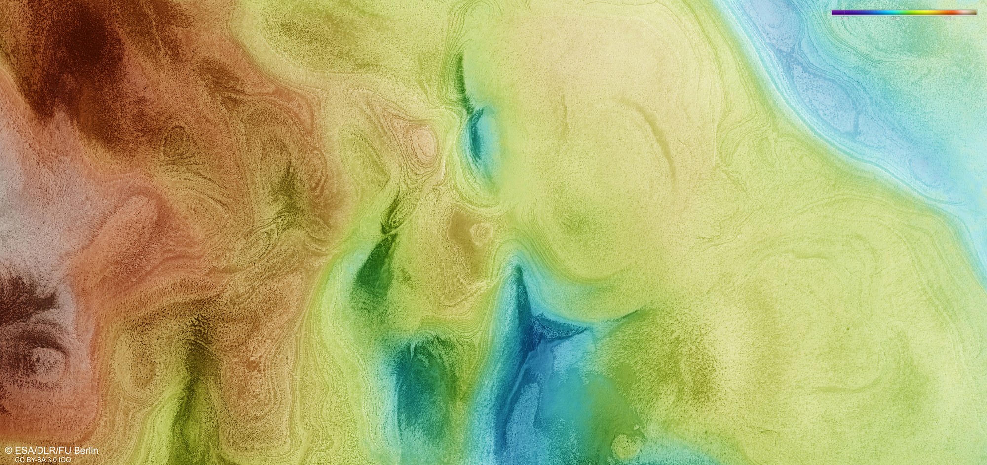 Topographic image map of the Australe Scopuli region at the South Pole