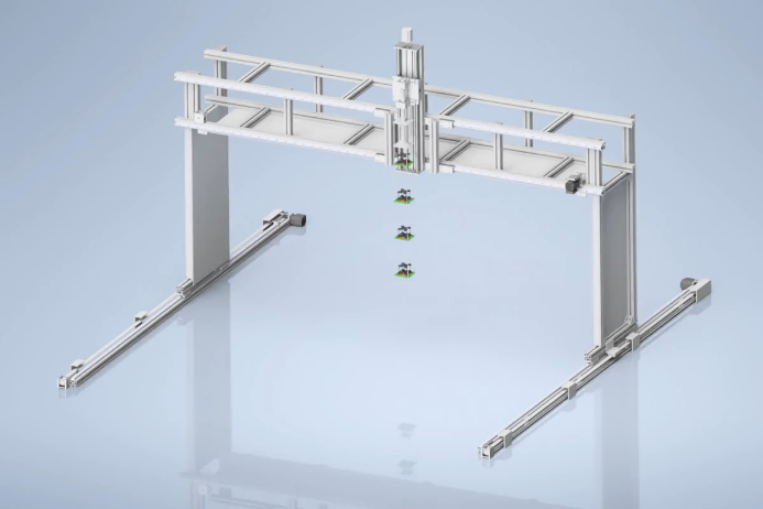 Schematic representation of the 3D volume scanner with mounted gas sensor array