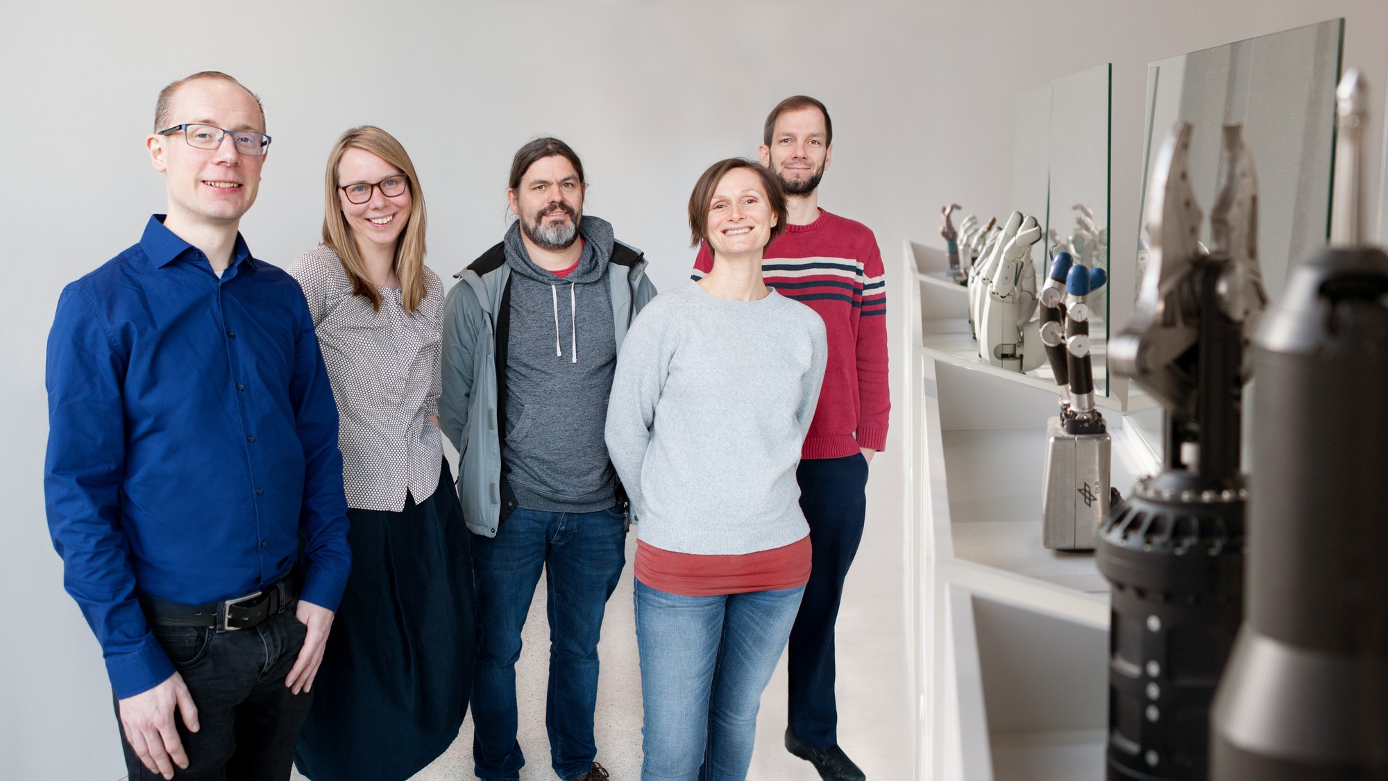 Visit to the Bionicum Visitor Centre – from the left: Thomas Rode (Bionicum), Lioba Suchenwirth (DLR), Werner Friedl (DLR), Alexandra Lang (Bionicum) and Dr Johannes Englsberger (DLR).