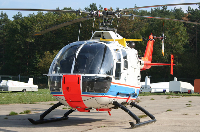 Hubschrauber als Forschungsträger: Eurocopter BO 105. 
Bild: DLR