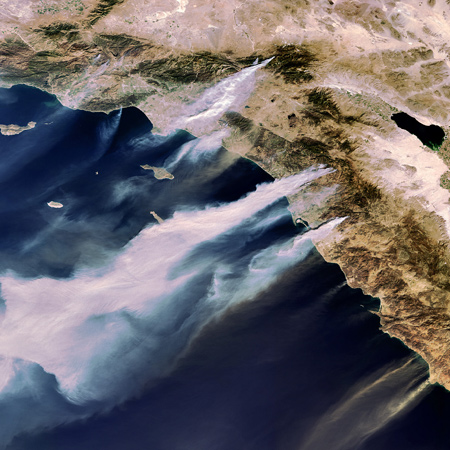 Waldbrände in Kalifornien. 
Bild: ESA