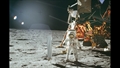 Aldrin vor der Mondlandefähre. Bild: NASA