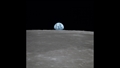 „Aufgehende" Erde über Mondhorizont. Bild:NASA (AS11%2d44%2d6549)