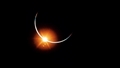 Auf dem Rückflug erlebt die Crew eine besondere Sonnenfinsternis: Die Erde %2d hier wie eine Sichel geformt %2d verdeckt die Sonne. Bild: NASA (ap12%2dS80%2d37406HR)