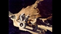 Erstmals sollte bei dieser Mission ein Mondauto zum Einsatz kommen. Der NASA%2dZeichner lässt es hier rasant über den Mond fahren. Bild: NASA